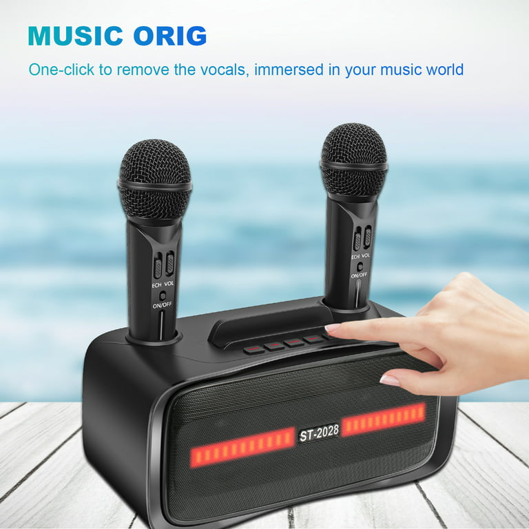 Mini Karaoke Machine Kids & Adults 2 Microphones Portable Handheld Speaker  Set