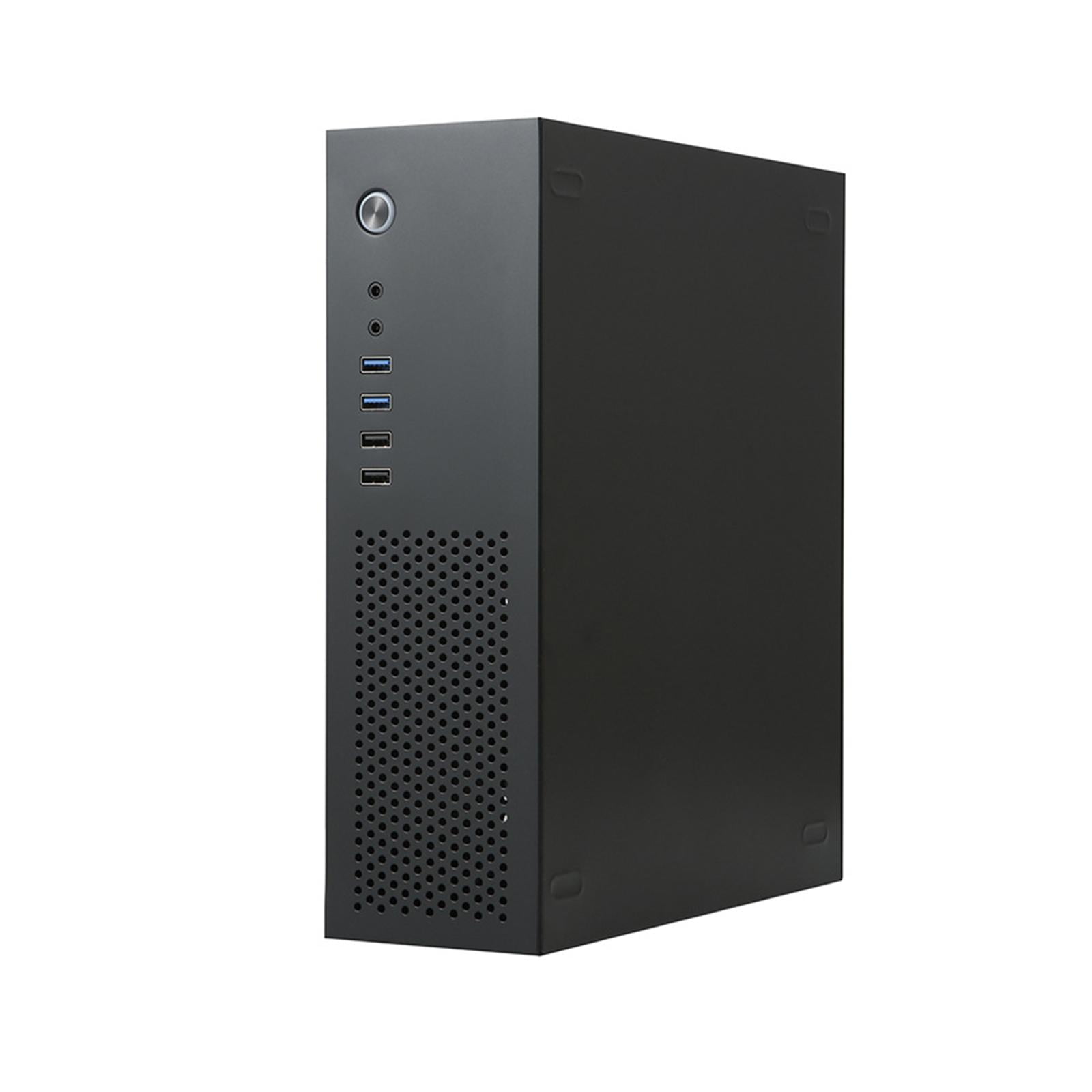 Computer Case,Mini Desktop Computer Case MicroATX,MATX24X24 Motherboard Small 1U 7.3L Computer Case,Support Horizontal Vertical Wall Mount Placement,Home Video Hotel Computer Theater Power Black