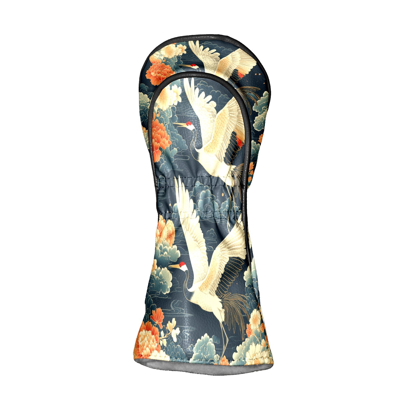 Golf Club Covers PU Leather Waterproof Head Covers for Fairway Woods Hybrids Cranes White Clouds
