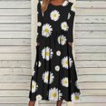 thumbnail image 2 of Vestido de jersey con cuello redondo y bolsillo de manga larga estampado a la moda para mujer Fridja yut1468, 2 of 5