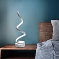thumbnail image 4 of Lámpara de mesa en espiral LED moderna, lámpara curva decorativa de hierro acrílico para mesita de noche, 4 of 9