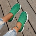 thumbnail image 7 of VBARHMQRT Work Sneakers for Women Ladies Fashion Leopard Print Color Block Breathable Mesh Knitted Flat Bottomed Casual Sports Shoes Womens Wide Width Sneakers Green, 7 of 7