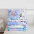 thumbnail image 5 of meiyoeat girls Monogrammed M Theme Full Size Comforter Sets,Watercolor Mermaid Print Bedding Comforter Set,Reversible,3pcs,1 Comforter and 2 Pillowcases, 5 of 7
