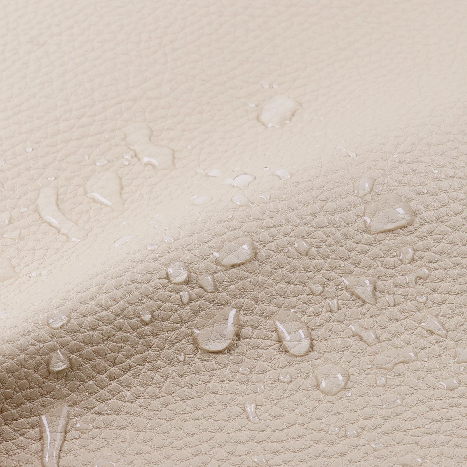 Faux Leather Synthetic Fabric, 1.6mm Thick Marine Vinyl Leather Fabric, Waterproof Material for Automotive,Boat,Headliner,Crafts, Chairs,DIY Sewing Beige