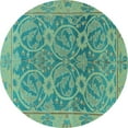 thumbnail image 1 of Ahgly Company Indoor Round Abstract Light Blue Modern Area Rugs, 6' Round, 1 of 4