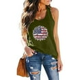 thumbnail image 2 of clear Usmixi Womens Tank Tops 4th July Loose Fit Fashion Independence Day Patriotic Shirts Vest Summer Trendy Sunflower American Flag Print Crewneck Sleeveless Shirts Blouse Army Green XXL, 2 of 4