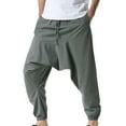 thumbnail image 2 of HUANBAI Men Casual Summer Loose Drawstring Mid Waist Yoga Harem Pants With Pockets, 2 of 8