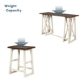 thumbnail image 4 of 5 Piece Counter Height Solid Wood Dining Room Set with 4 Stools, Rustic Kitchen Console Table Set with 4 Chairs, 20”x 60” Rectangle Table for Kitchen Dining Room (Walnut+Cream), 4 of 8