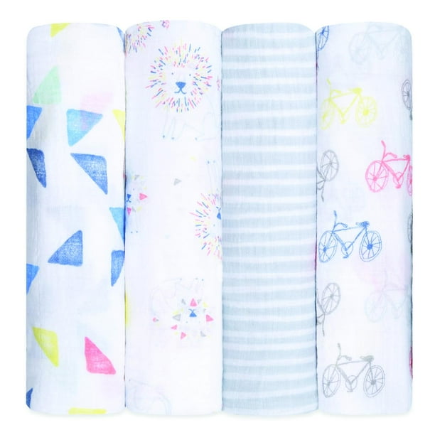 aden + anais Classic Swaddle Blankets, 4pack, Leader of the Pack