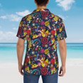 thumbnail image 4 of Pofeuu Rock Music Print Hawaiian Shirt for Men Sleeves Casual Button Down Summer Beach Dress Shirts T-Shirts,Medium, 4 of 7