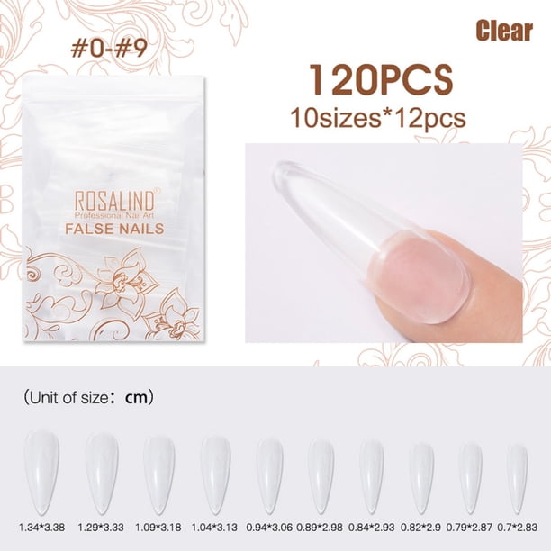 Uñas postizas, uñas postizas, regalos para mujeres, bolsa para uñas, 120 piezas de productos para uñas puntiagudas, parches para uñas postizas, uñas postizas