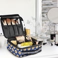 thumbnail image 5 of FORMRS Travel Makeup Bag Large Capacity Train Case Cosmetic Organizer with Adjustable Dividers, Elegant Daisy Pattern, 5 of 8