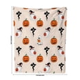 thumbnail image 3 of Halloween Blanket 50x60in Flannel Throw for Sofa Couch Bed, Soft Cozy Fleece Plush Blanket with Ghost Pumpkin Skull Print, Halloween Decorations Gift by OVFUIZ, 3 of 6