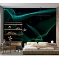 thumbnail image 2 of Tiptophomedecor Abstract Wallpaper Wall Mural - Blue Smoke Waves, 2 of 6