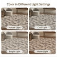 thumbnail image 7 of ODIKA 8'x10' Beige Geometric Checkerboard Tufted Design Washable Area Rug Contemporary Modernist Grid Layout With Rounded Corner for Dining Room, Large Office, Lounge, Non-Slip Chair-Friendly Mat, 7 of 7