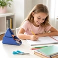 thumbnail image 4 of Triangle Pencil Case, Large Capacity Silicone Foldable Standing Pencil Pouch, Portable Vertical Desk Organizer for School Office Makeup (Red), 4 of 7