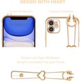 thumbnail image 3 of Designed for iPhone 11 6.1 inch Case,Luxury Plating Edge Love Hearts Pattern with Wristband Kickstand Camera Lens Protection,Soft Shockproof Cover for Girls Women,White, 3 of 8