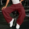 thumbnail image 5 of YODETEY Women's High Waist Drawstring Baggy Wide Leg Sweatpants,Women’s Wine,Size S-3XL, 5 of 8
