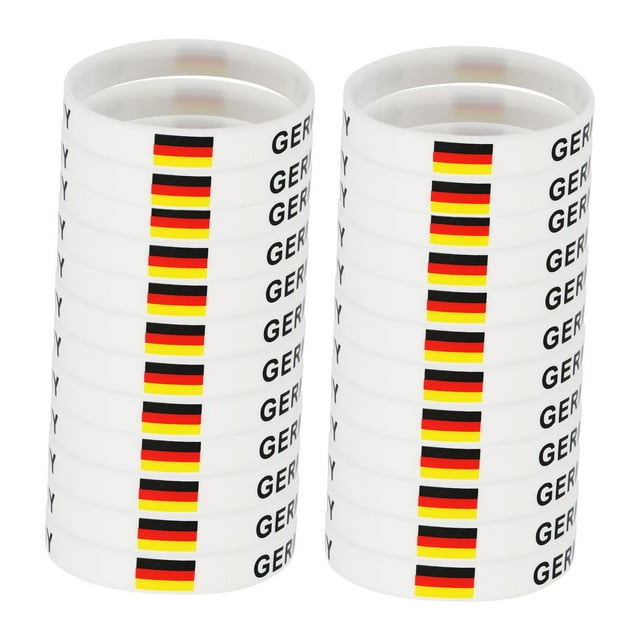 24 pulseras de silicona con diseño de bandera para fiestas, premios y regalos para el aula. ALEMANIA