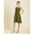 thumbnail image 7 of Moomaya Womens Solid Strap Shoulders Dress, Round Neck A-Line Dress, 7 of 7
