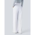 thumbnail image 6 of Womens Dress Pants Wide Leg Pull on Stretchy Work Pants Women Business Casual Trousers with Pockets White S, 6 of 9