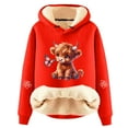 thumbnail image 3 of Christmas Hoodie For Women Funny Highland Cow Print Casual Loose Fit Cozy Sweatshirt Warm Xmas Blouses Long Sleeve Pullover Tops Fall Winter Loungewear Outfits Clothes, 3 of 3