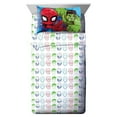 Marvel 4Piece Superhero Amigos Toddler Bed Set, 100 Microfiber, Blue