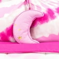 thumbnail image 5 of Justice Tie Dye Galaxy Reversible 4-Piece Queen Comforter Set with Decorative Pillow, Microfiber, Pink, 5 of 14