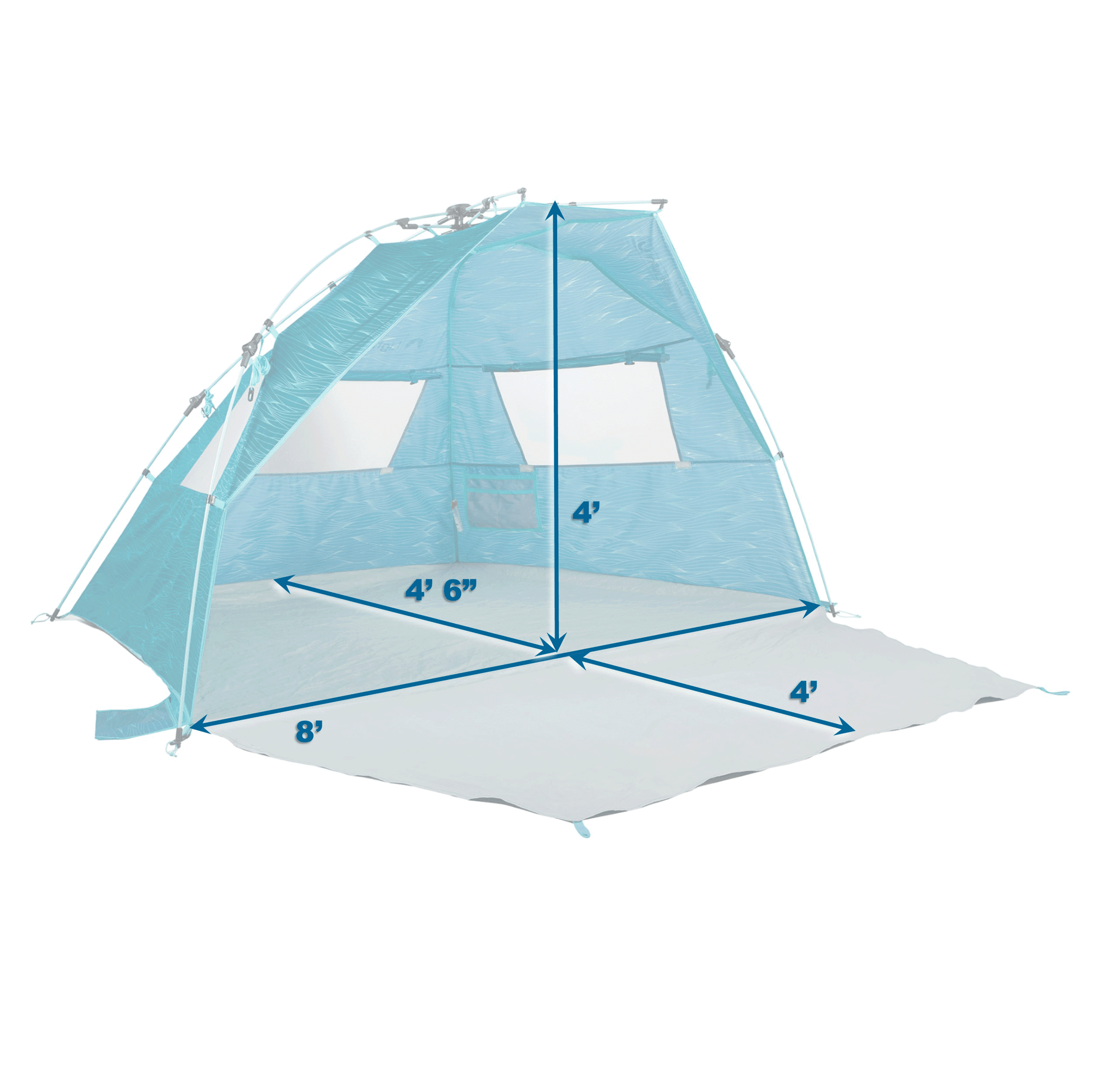 Lightspeed Outdoors Quick Cabana Beach Tent Sun Shelter (Aqua