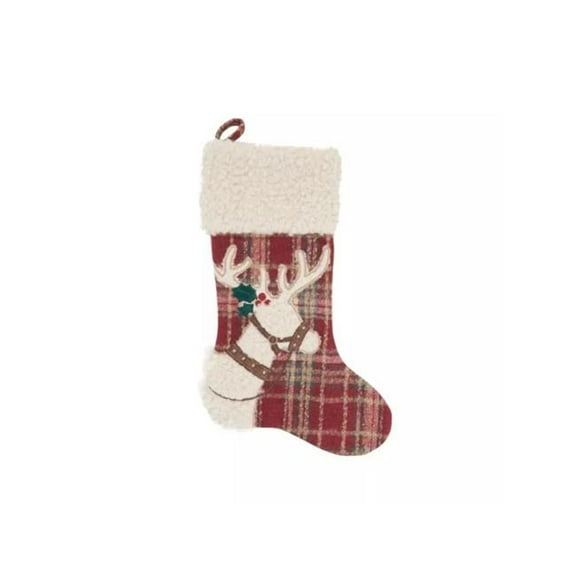 Saro Lifestyle 8675.M20 20 x 8 in. Reindeer Stocking, Multi Color
