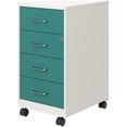 thumbnail image 6 of Bowery Hill 18"D 4 Drawer Metal Mobile Organizer -Locking -Pearl White/Teal, 6 of 9