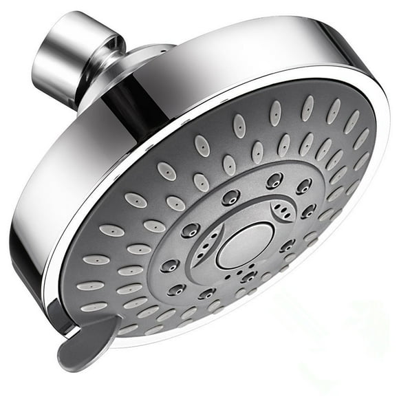 zanvin Cleaning Supplies Shower Head High Pressure 4 Inch 5-setting Adjustable Shower Head Top Spray Silver,New year Holiday Item