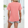 thumbnail image 2 of Cuteduck Women's Short Sleeve V-Neck T-Shirt – Ruched Detail, Loose Fit Solid Color Soft Summer Top – Casual Everyday Essential S-2X, 2 of 7