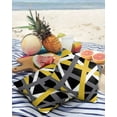 thumbnail image 4 of Outdoor Throw Pillow Cover Abstract Geometric Art Line on Black Waterproof Cushion Covers 2 Pack Yellow White Gray Stripe Pillow Cases Home Decoration for Patio Garden Couch Sofa, 4 of 7