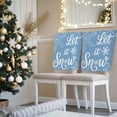 thumbnail image 3 of Winter Snowflakes Chair Covers Set of 6 Christmas Winter Snow Xmas Blue Chair Back Covers Stretch Removable Washable Slipcovers Protector for Dining Room Kitchen Party Decor, 3 of 5