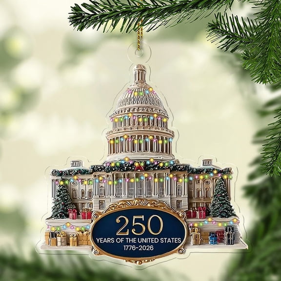 BSJJY 250th Anniversary USA Ornament, Patriotic Decor for Christmas Tree Or Year-Round Display History Decor 2025, Specially Designed for Patriots (C)