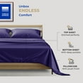 thumbnail image 4 of Cotton Twin XL Sheet Set - 3 PCs - Fits College Dorm Rooms - Hotel Style Luxury Sheets - Deep Pockets Easy Fit - 400 TC Sateen Weave Breathable Cooling Bedsheets for Hot Sleepers - Dark Purple, 4 of 9