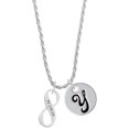 thumbnail image 1 of Delight Jewelry Silvertone Psalm 139:14 Infinity Sign Silvertone Script Initial Disc - Y - Charm Necklace, 20"+3", 1 of 4