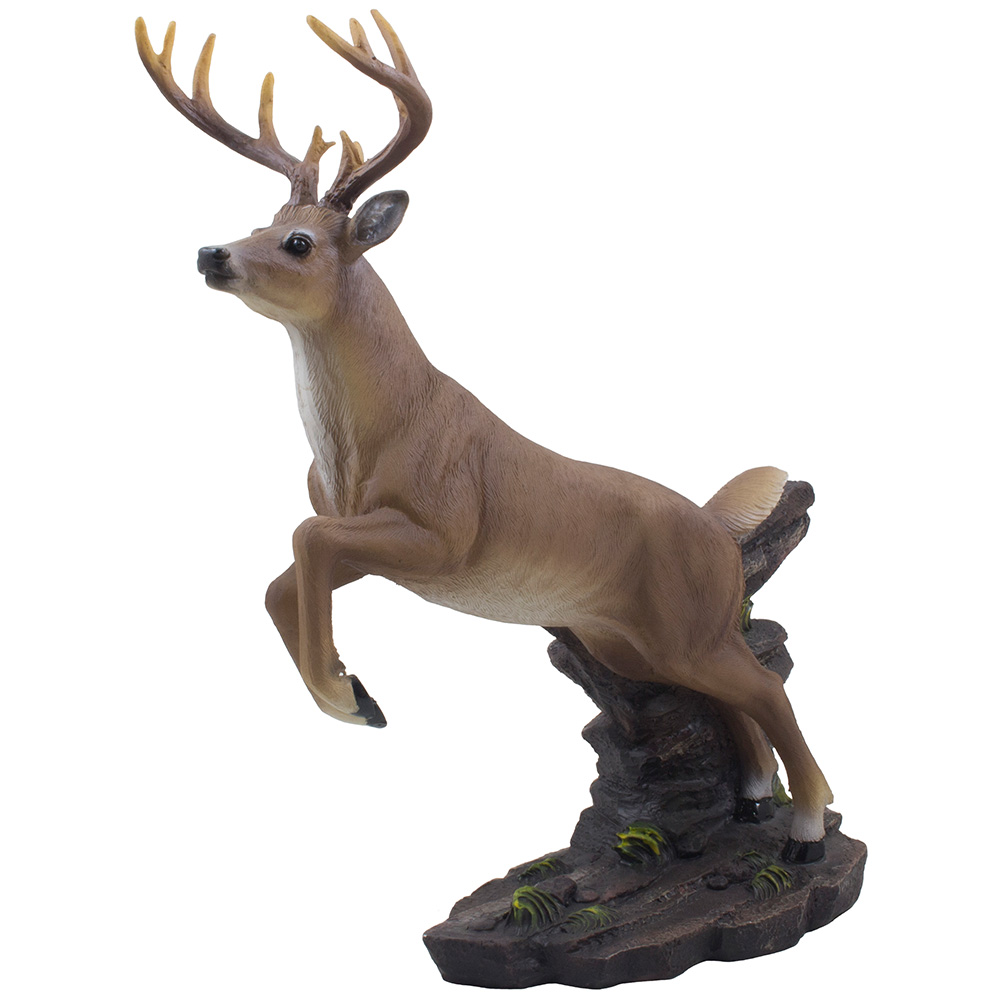 Big Buck Leaping Deer Statue for Decorative Lodge Decor or Wildlife