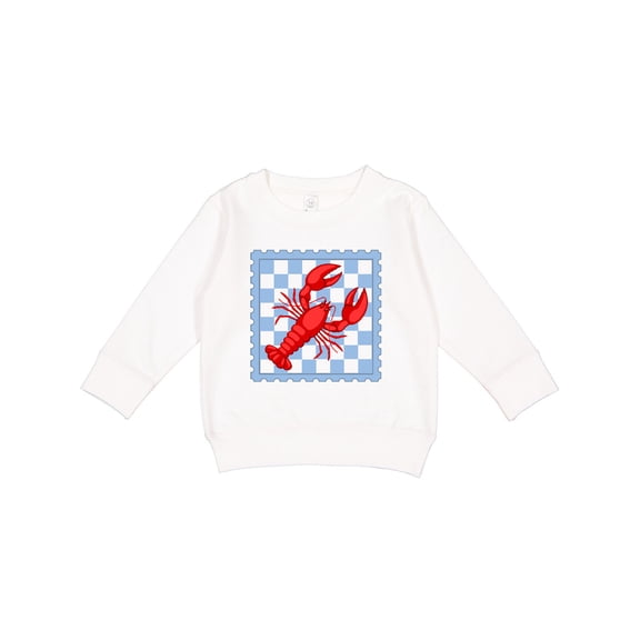 Inktastic Lobster Checkered Stamp Coastal Toddler Sweatshirt