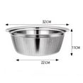 thumbnail image 3 of Colcolo 2 Pcs Stainless Steel Colander for Kitchen, Mesh Colanders Food Strainers Bowl Dia 12.6", Rice Strainer for Rice, Fruit, Vegetables, Dishwasher Safe, 3 of 8