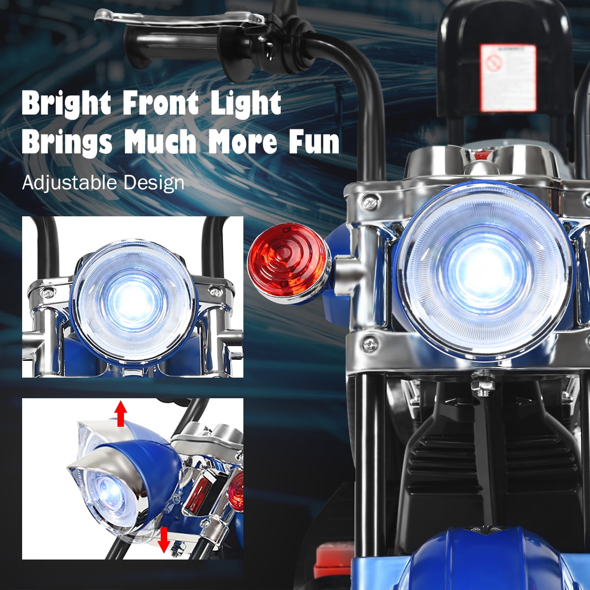 Costway 3 Wheel Kids Ride On Motorcycle 6V Battery Powered Electric Toy Blue