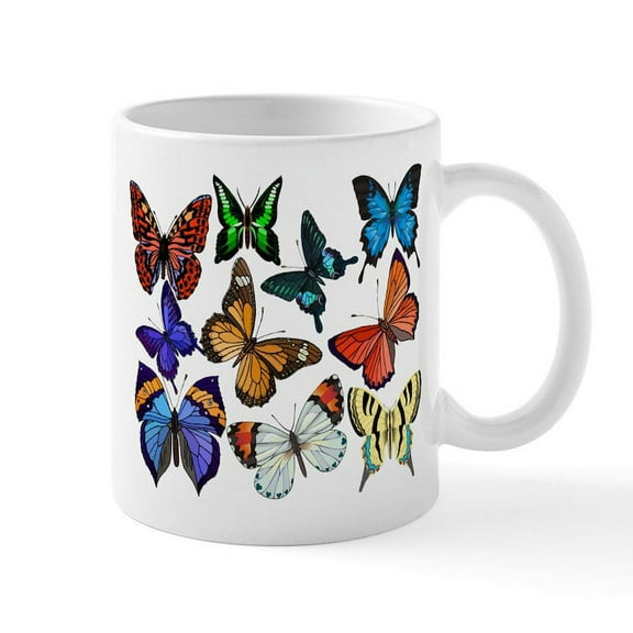 CafePress - Butterflies Mug - 11 oz Ceramic Mug - Novelty Coffee Tea Cup