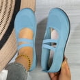 thumbnail image 2 of KIJBLAE Women's Plus Size Knit Mesh Low Cut Casual Flats, Breathable Lightweight Slip On Summer Flat Shoes Blue 38, 2 of 8