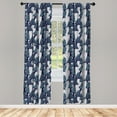 thumbnail image 4 of Ambesonne Mushroom Window Curtains, Abstract Art Wild Forest, Each 28" W x 84" L, Indigo and Turquoise, 4 of 4