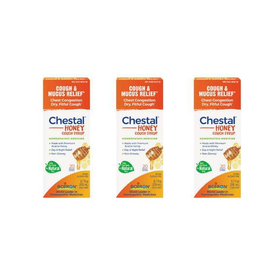 Boiron Chestal Honey Cough Syrup (3 Pack), Homeopathic Medicine for Cough & Mucus Relief, Chest Congestion, Dry, Fitful Cough, 6.7 fl oz