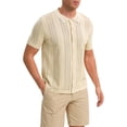 thumbnail image 4 of CAMISA DE PÓLO DE MALLA PARA HOMBRE INSPIRADA EN CHIC, CON BOTONES, DE MANGA CORTA, LIGERA Y CASUAL, TAMAÑO XL, COLOR CAQUI, 4 of 6