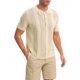 thumbnail image 4 of CAMISA DE PÓLO DE MALLA PARA HOMBRE INSPIRADA EN CHIC, CON BOTONES, DE MANGA CORTA, LIGERA Y CASUAL, TAMAÑO XL, COLOR CAQUI, 4 of 6