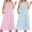 Floral Pink/Floral Blue, variant on Ekouaer 2 Pack Nightgowns for Women Sleeveless Long Night Gowns Victorian Nightdress with Pockets Soft Ladies Gown