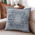 thumbnail image 4 of Carpet Blue Vintage Design Boho Pillow Covers, 2 pieces 20x20inch Ethnic Linen Throw Pillow Cases, Perfect Home Decor Accent for a Stylish Aesthetic, 4 of 7